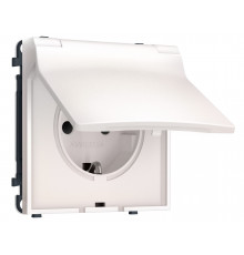 Электрическая розетка 50Hz 2P+E с/з с/ш и крышкой IP44 16A-250V Ambrella Volt SIGMA, Жемчуг