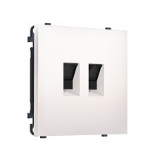 Компьютерная двойная розетка RJ-45 (8P8C) CAT6 с/ш Ambrella Volt SIGMA, Жемчуг
