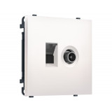 Розетка компьютерная + TV оконечной RJ-45 (8P8C) CAT6/50-870MHz 1dB с/ш Ambrella Volt SIGMA, Жемчуг