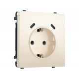 Электрическая розетка 2USB С+C 20W (быст. зар.) с/з с/ш 16A-250V Ambrella Volt SIGMA, Жемчужно-кремовый