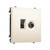 Розетка компьютерная + TV оконечной RJ-45 (8P8C) CAT6/50-870MHz 1dB с/ш Ambrella Volt SIGMA, Жемчужно-кремовый