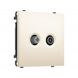 Розетка TV оконечной + SAT 5-862MHz 3.5dB/950-2150MHz 3.8dB Ambrella Volt SIGMA, Жемчужно-кремовый