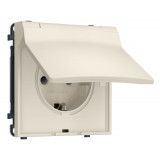 Электрическая розетка 50Hz 2P+E с/з с/ш и крышкой IP44 16A-250V Ambrella Volt SIGMA, Бежевый матовый