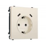 Электрическая розетка 2USB С+C 20W (быст. зар.) с/з с/ш 16A-250V Ambrella Volt SIGMA, Бежевый матовый