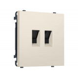 Компьютерная двойная розетка RJ-45 (8P8C) CAT6 с/ш Ambrella Volt SIGMA, Бежевый матовый