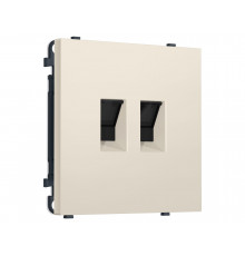 Компьютерная двойная розетка RJ-45 (8P8C) CAT6 с/ш Ambrella Volt SIGMA, Бежевый матовый