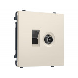 Розетка компьютерная + TV оконечной RJ-45 (8P8C) CAT6/50-870MHz 1dB с/ш Ambrella Volt SIGMA, Бежевый матовый