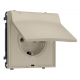 Электрическая розетка 50Hz 2P+E с/з с/ш и крышкой IP44 16A-250V Ambrella Volt SIGMA, Кашемир