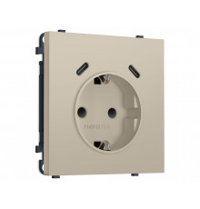 Электрическая розетка 2USB С+C 20W (быст. зар.) с/з с/ш 16A-250V Ambrella Volt SIGMA, Кашемир