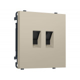 Компьютерная двойная розетка RJ-45 (8P8C) CAT6 с/ш Ambrella Volt SIGMA, Кашемир