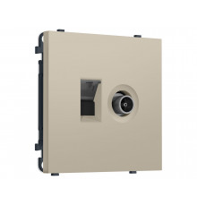 Розетка компьютерная + TV оконечной RJ-45 (8P8C) CAT6/50-870MHz 1dB с/ш Ambrella Volt SIGMA, Кашемир