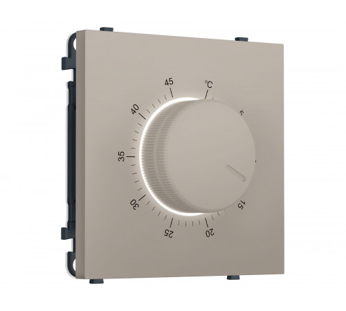 Терморегулятор с датчиком для теплого пола с подсветкой 16A-250V Ambrella Volt SIGMA, Серо-бежевый матовый