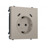 Электрическая розетка 2USB С+C 20W (быст. зар.) с/з с/ш 16A-250V Ambrella Volt SIGMA, Серо-бежевый матовый