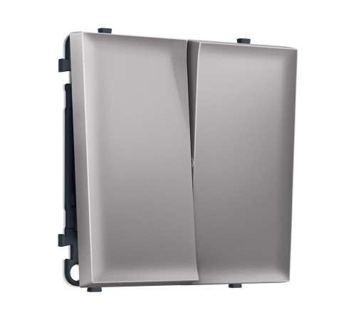 2-кл выключатель 10A-250V Ambrella Volt SIGMA, Сталь матовый