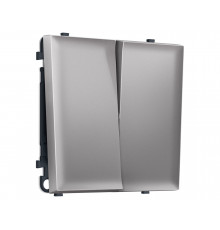 2-кл перекрестный выключатель 10A-250V Ambrella Volt SIGMA, Сталь матовый