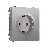 Электрическая розетка 50Hz 2P+E с/з 16A-250V Ambrella Volt SIGMA, Сталь матовый