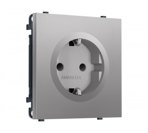 Электрическая розетка 50Hz 2P+E с/з с/ш 16A-250V Ambrella Volt SIGMA, Сталь матовый