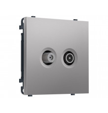 Розетка TV оконечной + SAT 5-862MHz 3.5dB/950-2150MHz 3.8dB Ambrella Volt SIGMA, Сталь матовый