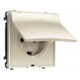 Электрическая розетка 50Hz 2P+E с/з с/ш и крышкой IP44 16A-250V Ambrella Volt SIGMA, Шёлк