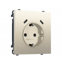 Электрическая розетка 2USB С+C 20W (быст. зар.) с/з с/ш 16A-250V Ambrella Volt SIGMA, Шёлк