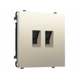 Компьютерная двойная розетка RJ-45 (8P8C) CAT6 с/ш Ambrella Volt SIGMA, Шёлк