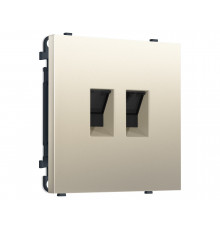 Компьютерная двойная розетка RJ-45 (8P8C) CAT6 с/ш Ambrella Volt SIGMA, Шёлк