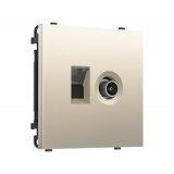 Розетка компьютерная + TV оконечной RJ-45 (8P8C) CAT6/50-870MHz 1dB с/ш Ambrella Volt SIGMA, Шёлк