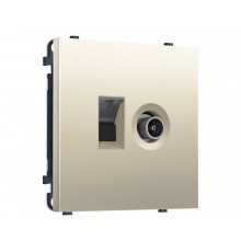 Розетка компьютерная + TV оконечной RJ-45 (8P8C) CAT6/50-870MHz 1dB с/ш Ambrella Volt SIGMA, Шёлк