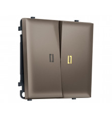 2-кл выключатель с подсветкой 3200K 10A-250V Ambrella Volt SIGMA, Темная бронза матовый