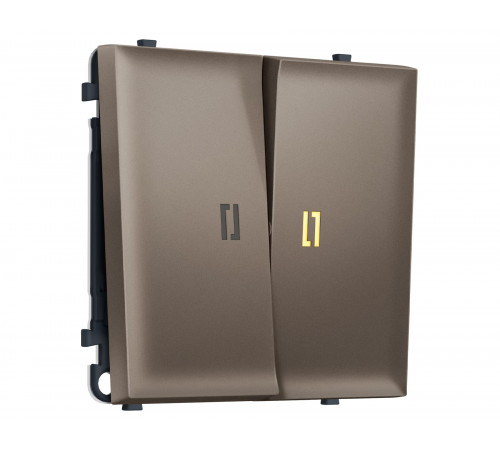 2-кл выключатель с подсветкой 3200K 10A-250V Ambrella Volt SIGMA, Темная бронза матовый