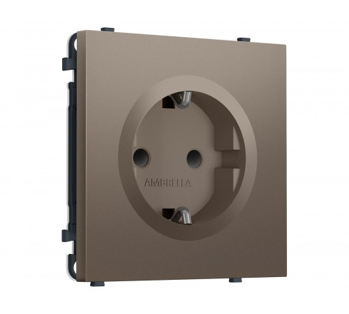 Электрическая розетка 50Hz 2P+E с/з с/ш 16A-250V Ambrella Volt SIGMA, Темная бронза матовый
