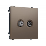 Розетка TV оконечной + SAT 5-862MHz 3.5dB/950-2150MHz 3.8dB Ambrella Volt SIGMA, Темная бронза матовый