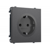 Электрическая розетка 50Hz 2P+E с/з с/ш 16A-250V Ambrella Volt SIGMA, Антрацит серый