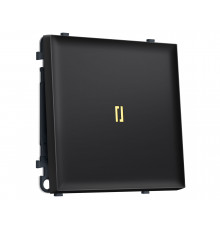 1-кл проходной выключатель с подсветкой 3200K 10A-250V Ambrella Volt SIGMA, Черный матовый