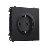 Электрическая розетка 50Hz 2P+E с/з 16A-250V Ambrella Volt SIGMA, Черный матовый
