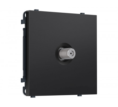 TV розетка SAT 5-2400MHz 3.5dB Ambrella Volt SIGMA, Черный матовый