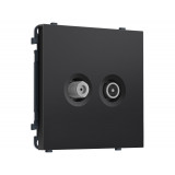 Розетка TV оконечной + SAT 5-862MHz 3.5dB/950-2150MHz 3.8dB Ambrella Volt SIGMA, Черный матовый