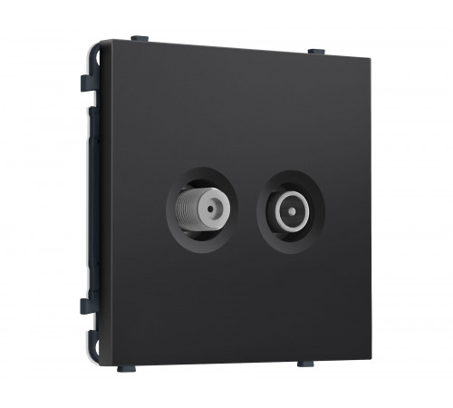 Розетка TV оконечной + SAT 5-862MHz 3.5dB/950-2150MHz 3.8dB Ambrella Volt SIGMA, Черный матовый