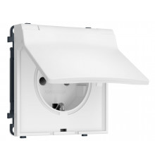 Электрическая розетка 50Hz 2P+E с/з с/ш и крышкой IP44 16A-250V Ambrella Volt SIGMA, Белый Мягкое касание