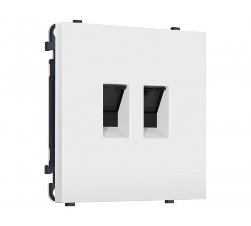 Компьютерная двойная розетка RJ-45 (8P8C) CAT6 с/ш Ambrella Volt SIGMA, Белый Мягкое касание