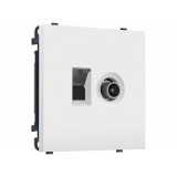 Розетка компьютерная + TV оконечной RJ-45 CAT6/50-870MHz 1dB с/ш Ambrella Volt SIGMA, Белый Мягкое касание
