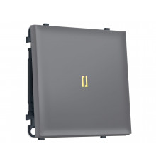 1-кл выключатель с подсветкой 3200K 10A-250V Ambrella Volt SIGMA, Платиново-серый Мягкое касание