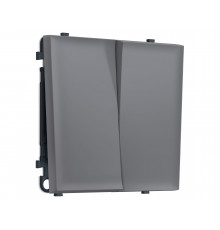 2-кл выключатель 10A-250V Ambrella Volt SIGMA, Платиново-серый Мягкое касание