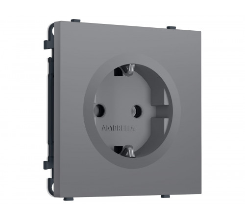 Электрическая розетка 50Hz 2P+E с/з 16A-250V Ambrella Volt SIGMA, Платиново-серый Мягкое касание