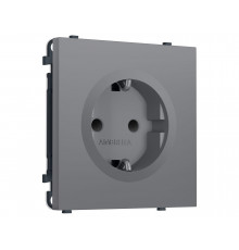 Электрическая розетка 50Hz 2P+E с/з с/ш 16A-250V Ambrella Volt SIGMA, Платиново-серый Мягкое касание
