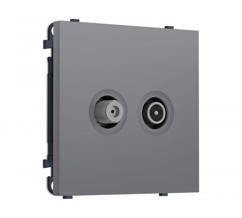 Розетка TV оконечной + SAT 5-862MHz 3.5dB/950-2150MHz 3.8dB Ambrella Volt SIGMA, Платиново-серый Мягкое касание