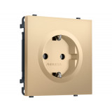 Электрическая розетка 50Hz 2P+E с/з 16A-250V Ambrella Volt SIGMA, Золото Мягкое касание