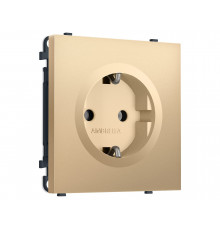 Электрическая розетка 50Hz 2P+E с/з 16A-250V Ambrella Volt SIGMA, Золото Мягкое касание