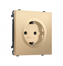 Электрическая розетка 50Hz 2P+E с/з с/ш 16A-250V Ambrella Volt SIGMA, Золото Мягкое касание