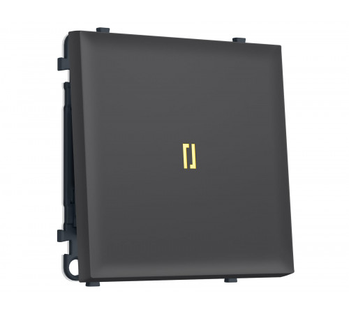 1-кл проходной выключатель с подсветкой 3200K 10A-250V Ambrella Volt SIGMA, Графит Мягкое касание